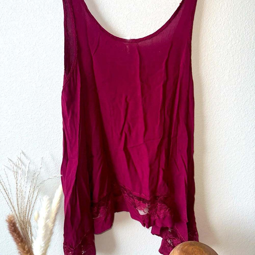 Free People tank with lace trim